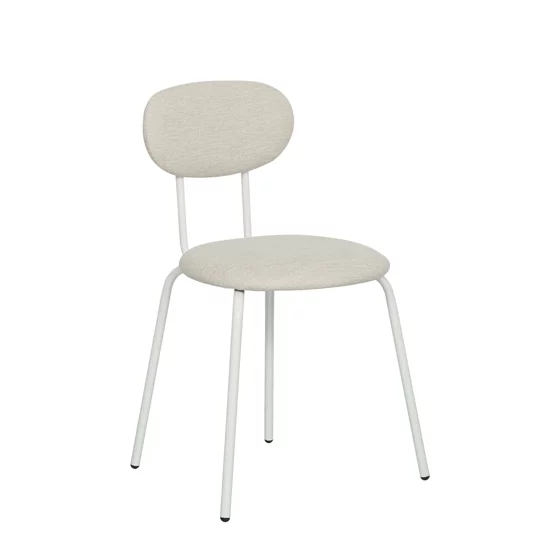 Scaun Jord, 49x45.5x78.5 h cm, Metal/Stofa, Alb/Crem picture - 1