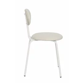 Scaun Jord, 49x45.5x78.5 h cm, Metal/Stofa, Alb/Crem