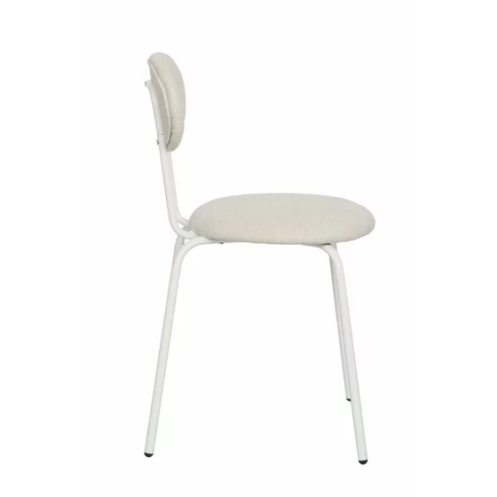 Scaun Jord, 49x45.5x78.5 h cm, Metal/Stofa, Alb/Crem picture - 2