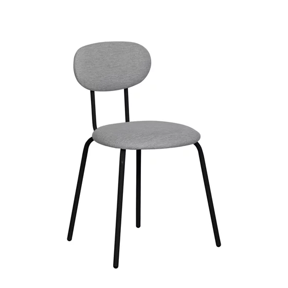 Scaun Jord, 49x45.5x78.5 h cm, Metal/Stofa, Negru/Gri picture - 1