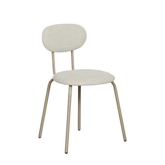 Scaun Jord, 49x45.5x78.5 h cm, Metal/Stofa, Taupe/Crem picture - 1