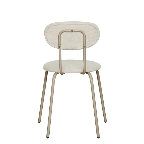 Scaun Jord, 49x45.5x78.5 h cm, Metal/Stofa, Taupe/Crem picture - 4