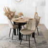 Scaun Kortina, 51.5x55x85 h cm, Catifea Beige picture - 2