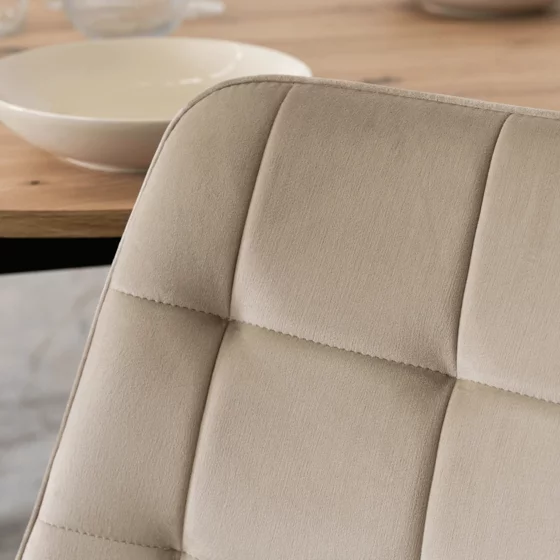 Scaun Kortina, 51.5x55x85 h cm, Catifea Beige picture - 3