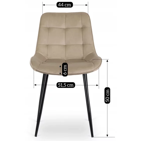 Scaun Kortina, 51.5x55x85 h cm, Catifea Beige picture - 7