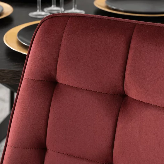 Scaun Kortina, 51.5x55x85 h cm, Catifea Bordo picture - 3