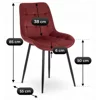 Scaun Kortina, 51.5x55x85 h cm, Catifea Bordo picture - 7