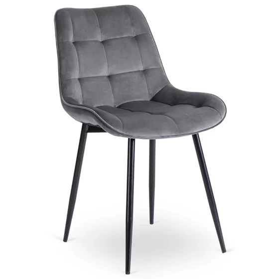 Scaun Kortina, 51.5x55x85 h cm, Catifea Gri picture - 1