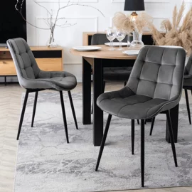 Scaun Kortina, 51.5x55x85 h cm, Catifea Gri
