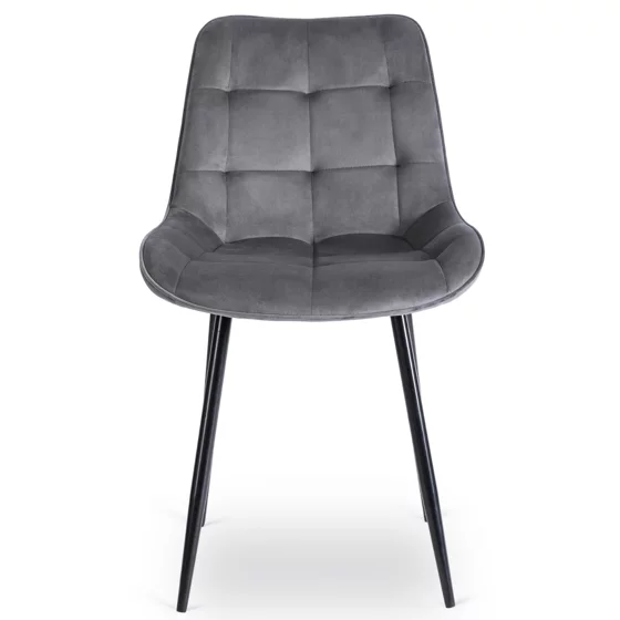 Scaun Kortina, 51.5x55x85 h cm, Catifea Gri picture - 4