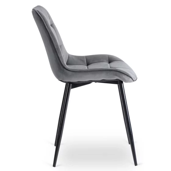 Scaun Kortina, 51.5x55x85 h cm, Catifea Gri picture - 5