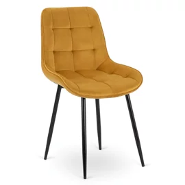 Scaun Kortina, 51.5x55x85 h cm, Catifea, Mustar