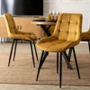 Scaun Kortina, 51.5x55x85 h cm, Catifea, Mustar picture - 3