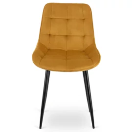 Scaun Kortina, 51.5x55x85 h cm, Catifea, Mustar