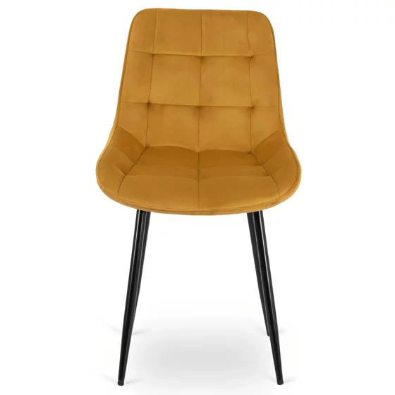Scaun Kortina, 51.5x55x85 h cm, Catifea, Mustar picture - 2