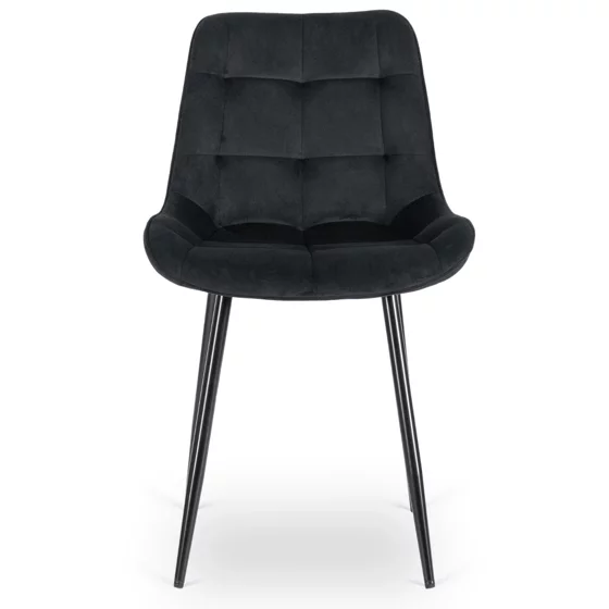 Scaun Kortina, 51.5x55x85 h cm, Catifea, Negru picture - 4
