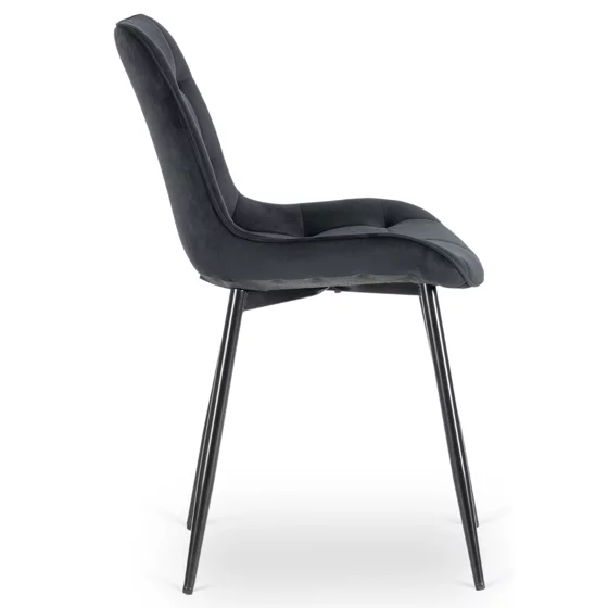Scaun Kortina, 51.5x55x85 h cm, Catifea, Negru picture - 5