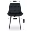 Scaun Kortina, 51.5x55x85 h cm, Catifea, Negru picture - 7
