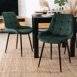 Scaun Kortina, 51.5x55x85 h cm, Catifea Verde
