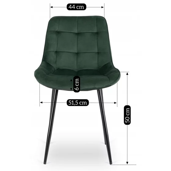 Scaun Kortina, 51.5x55x85 h cm, Catifea Verde picture - 6