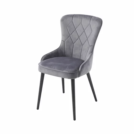 Scaun Latina, Stofa Catifea Gri, 52x55x91 H cm picture - 1