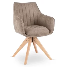 Scaun Rotativ Liguria, 61x57x90.5 h cm, Structura Lemn, Stofa Beige