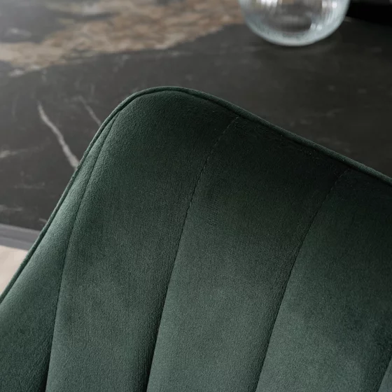 Scaun Makati, 62x52x89 cm, Functie Rotire, Structura Metalica, Catifea Verde picture - 4