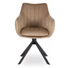 Scaun Makati, 62x52x89 cm, Functie Rotire, Structura Metalica, Catifea Beige picture - 2