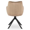 Scaun Makati, 62x52x89 cm, Functie Rotire, Structura Metalica, Catifea Beige picture - 8