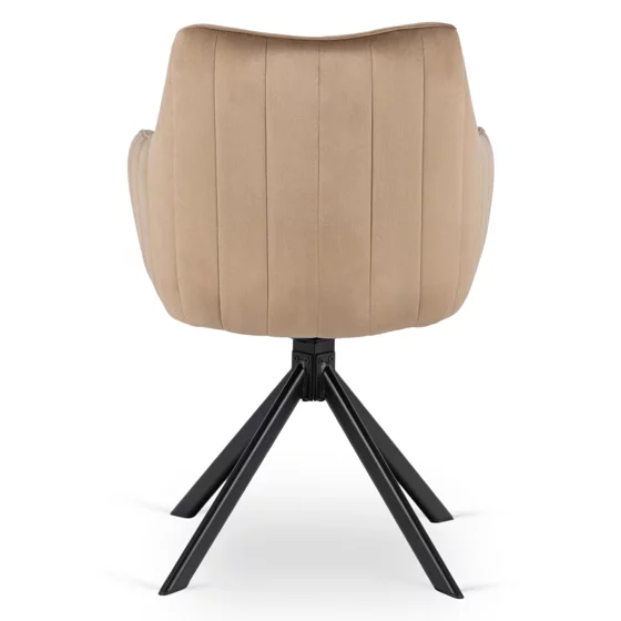 Scaun Makati, 62x52x89 cm, Functie Rotire, Structura Metalica, Catifea Beige picture - 8