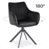 Scaun Makati, 62x52x89 cm, Functie Rotire, Structura Metalica, Catifea Neagra picture - 3