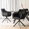 Scaun Makati, 62x52x89 cm, Functie Rotire, Structura Metalica, Catifea Neagra picture - 4