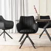 Scaun Makati, 62x52x89 cm, Functie Rotire, Structura Metalica, Catifea Neagra picture - 5