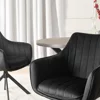 Scaun Makati, 62x52x89 cm, Functie Rotire, Structura Metalica, Catifea Neagra picture - 6