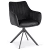 Scaun Makati, 62x52x89 cm, Functie Rotire, Structura Metalica, Catifea Neagra picture - 1