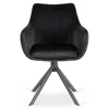 Scaun Makati, 62x52x89 cm, Functie Rotire, Structura Metalica, Catifea Neagra picture - 2