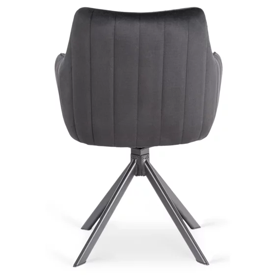 Scaun Makati, 62x52x89 cm, Functie Rotire, Structura Metalica, Catifea Neagra picture - 9
