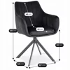 Scaun Makati, 62x52x89 cm, Functie Rotire, Structura Metalica, Catifea Neagra picture - 10