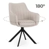 Scaun Makati, 62x52x89 cm, Functie Rotire, Structura Metalica, Stofa, Crem picture - 2