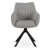 Scaun Makati, 62x52x89 cm, Functie Rotire, Structura Metalica, Stofa, Gri Deschis picture - 2