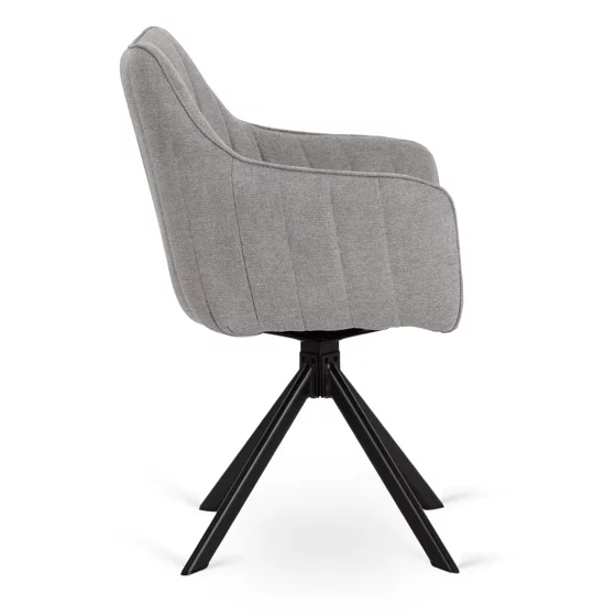 Scaun Makati, 62x52x89 cm, Functie Rotire, Structura Metalica, Stofa, Gri Deschis picture - 4