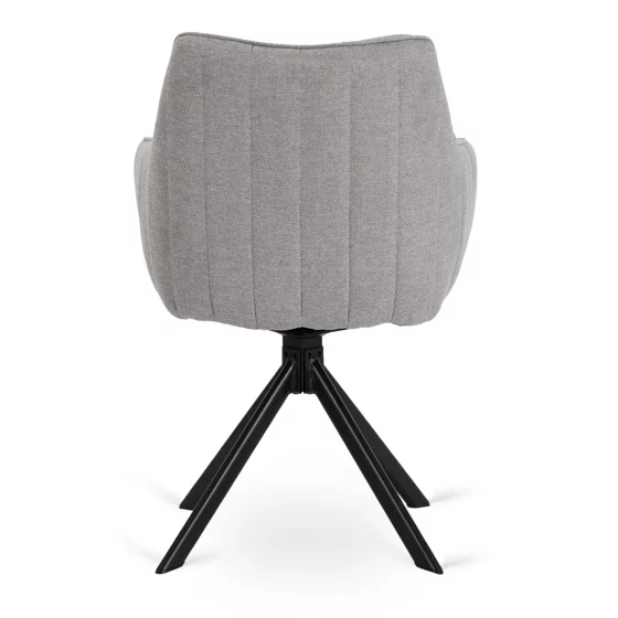Scaun Makati, 62x52x89 cm, Functie Rotire, Structura Metalica, Stofa, Gri Deschis picture - 5