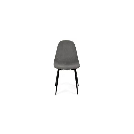 Scaun Marie, 45x52x85 cm, Metal/Stofa Raiata, Negru/Gri picture - 3