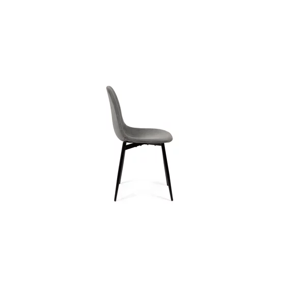 Scaun Marie, 45x52x85 cm, Metal/Stofa Raiata, Negru/Gri picture - 4