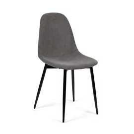 Scaun Marie, 45x52x85 cm, Metal/Stofa Raiata, Negru/Gri