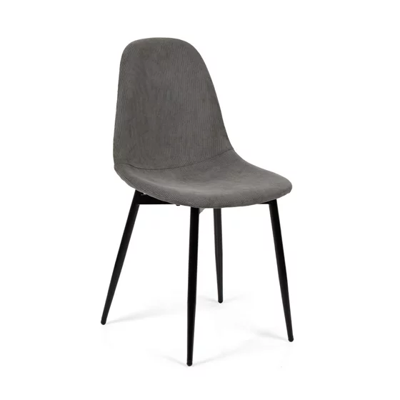 Scaun Marie, 45x52x85 cm, Metal/Stofa Raiata, Negru/Gri picture - 1
