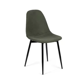 Scaun Marie, 45x52x85 cm, Metal/Stofa Raiata, Negru/Verde