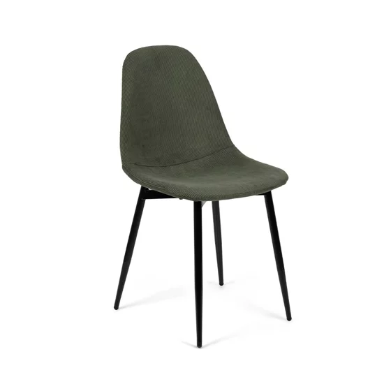 Scaun Marie, 45x52x85 cm, Metal/Stofa Raiata, Negru/Verde picture - 1