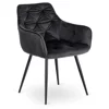 Scaun Maritimo, 57x57x84 cm, Structura Metalica, Catifea Neagra picture - 1
