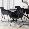 Scaun Maritimo, 57x57x84 cm, Structura Metalica, Catifea Neagra picture - 3